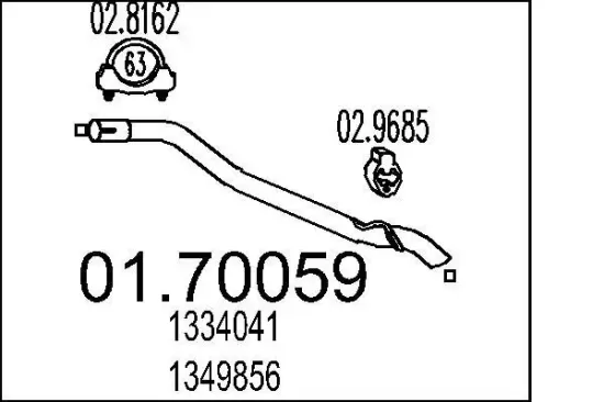 Abgasrohr MTS 01.70059 Bild Abgasrohr MTS 01.70059