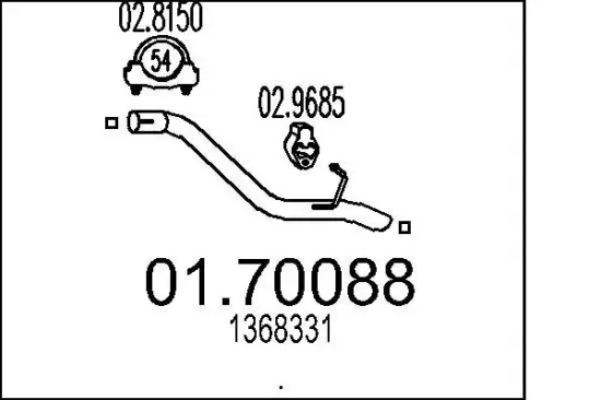 Abgasrohr MTS 01.70088 Bild Abgasrohr MTS 01.70088