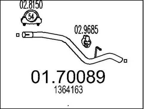 Abgasrohr MTS 01.70089 Bild Abgasrohr MTS 01.70089