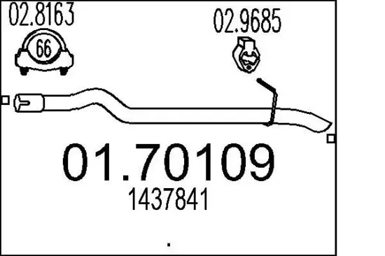 Abgasrohr MTS 01.70109 Bild Abgasrohr MTS 01.70109