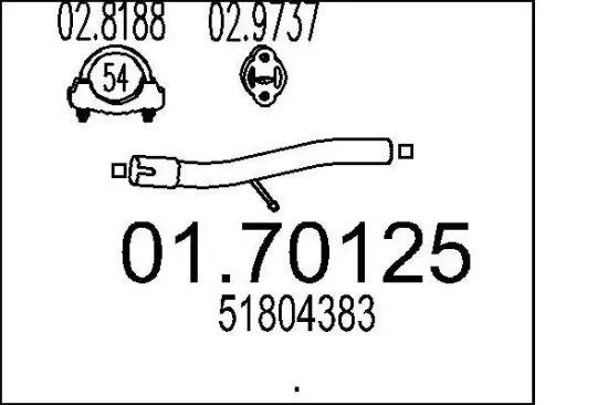 Abgasrohr MTS 01.70125 Bild Abgasrohr MTS 01.70125