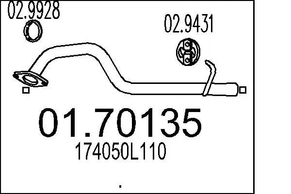 Abgasrohr hinten MTS 01.70135