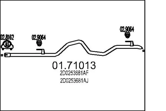 Abgasrohr MTS 01.71013 Bild Abgasrohr MTS 01.71013