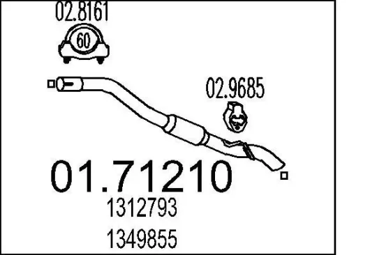 Abgasrohr MTS 01.71210 Bild Abgasrohr MTS 01.71210