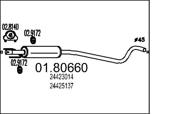 Mittelschalldämpfer MTS 01.80660