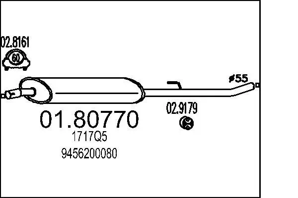 Mittelschalldämpfer MTS 01.80770