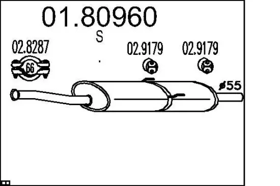 Mittelschalldämpfer MTS 01.80960 Bild Mittelschalldämpfer MTS 01.80960