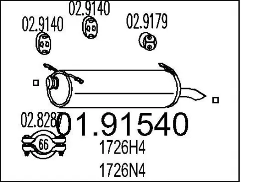 Endschalldämpfer MTS 01.91540 Bild Endschalldämpfer MTS 01.91540