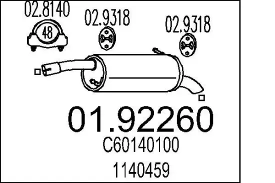 Endschalldämpfer MTS 01.92260 Bild Endschalldämpfer MTS 01.92260