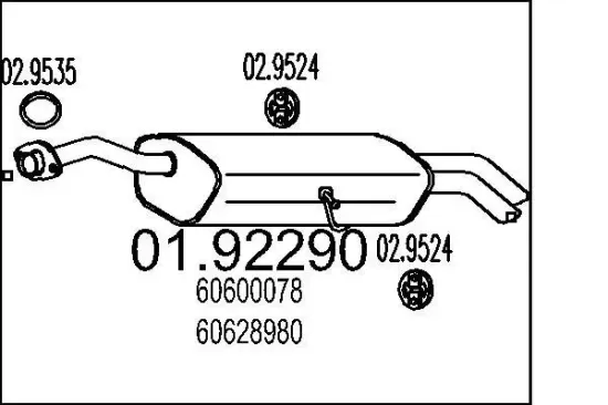 Endschalldämpfer MTS 01.92290 Bild Endschalldämpfer MTS 01.92290