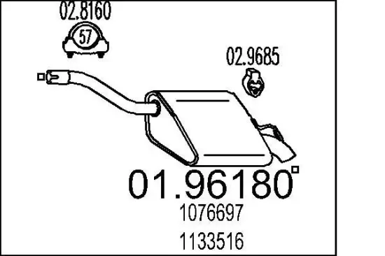 Endschalldämpfer MTS 01.96180 Bild Endschalldämpfer MTS 01.96180