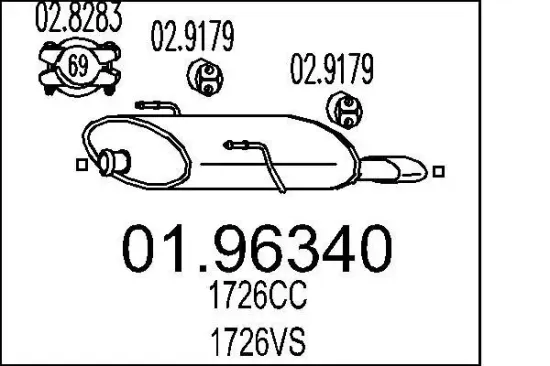 Endschalldämpfer MTS 01.96340 Bild Endschalldämpfer MTS 01.96340