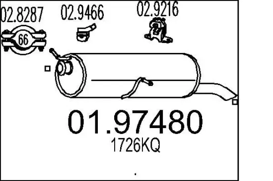 Endschalldämpfer MTS 01.97480 Bild Endschalldämpfer MTS 01.97480