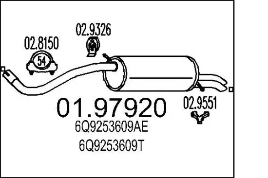 Endschalldämpfer MTS 01.97920 Bild Endschalldämpfer MTS 01.97920