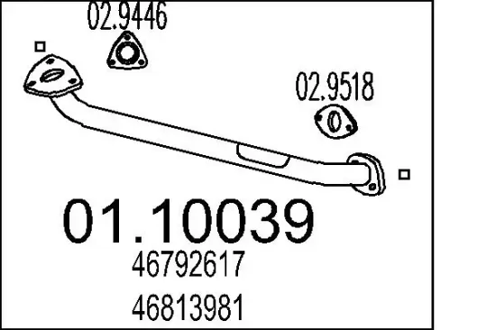 Abgasrohr vorne MTS 01.10039 Bild Abgasrohr vorne MTS 01.10039