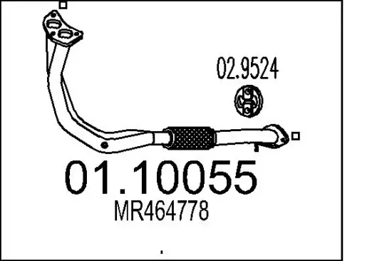 Abgasrohr vorne MTS 01.10055 Bild Abgasrohr vorne MTS 01.10055