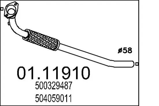 Abgasrohr vorne MTS 01.11910 Bild Abgasrohr vorne MTS 01.11910