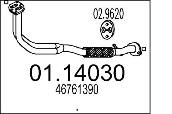 Abgasrohr vorne MTS 01.14030 Bild Abgasrohr vorne MTS 01.14030