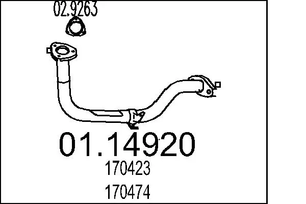Abgasrohr vorne MTS 01.14920