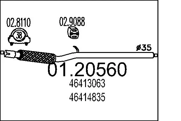 Abgasrohr vorne MTS 01.20560