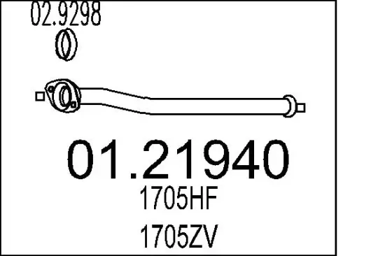 Abgasrohr vorne MTS 01.21940 Bild Abgasrohr vorne MTS 01.21940
