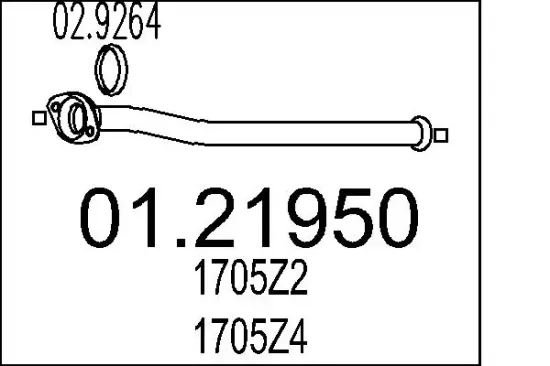 Abgasrohr vorne MTS 01.21950 Bild Abgasrohr vorne MTS 01.21950