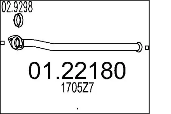 Abgasrohr vorne MTS 01.22180 Bild Abgasrohr vorne MTS 01.22180