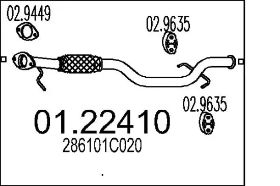 Abgasrohr vorne MTS 01.22410 Bild Abgasrohr vorne MTS 01.22410