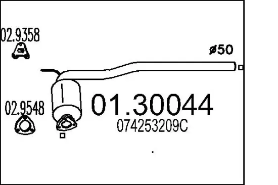 Vorschalldämpfer MTS 01.30044 Bild Vorschalldämpfer MTS 01.30044