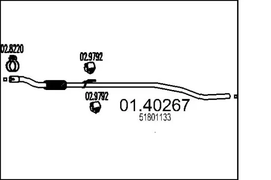 Abgasrohr vorne MTS 01.40267 Bild Abgasrohr vorne MTS 01.40267