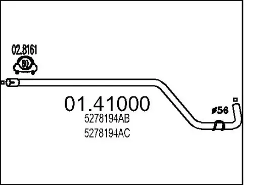 Abgasrohr vorne MTS 01.41000 Bild Abgasrohr vorne MTS 01.41000