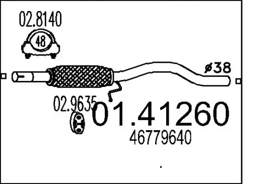 Abgasrohr vorne MTS 01.41260 Bild Abgasrohr vorne MTS 01.41260