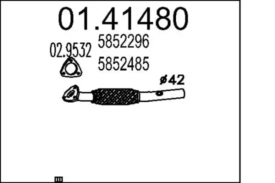 Abgasrohr vorne MTS 01.41480 Bild Abgasrohr vorne MTS 01.41480