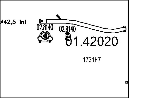 Abgasrohr hinten MTS 01.42020