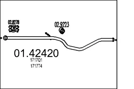 Abgasrohr vorne MTS 01.42420 Bild Abgasrohr vorne MTS 01.42420