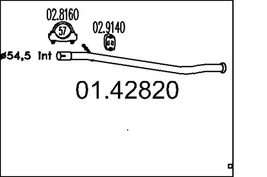 Abgasrohr hinten MTS 01.42820 Bild Abgasrohr hinten MTS 01.42820