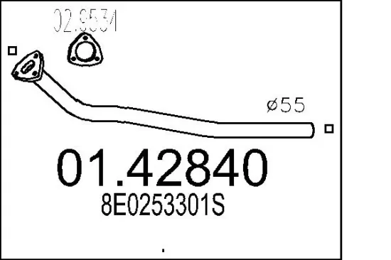 Abgasrohr vorne MTS 01.42840 Bild Abgasrohr vorne MTS 01.42840