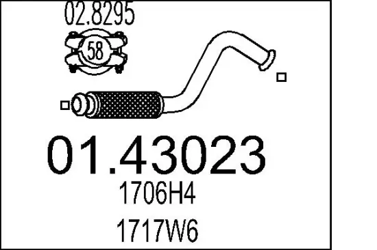 Abgasrohr vorne MTS 01.43023 Bild Abgasrohr vorne MTS 01.43023