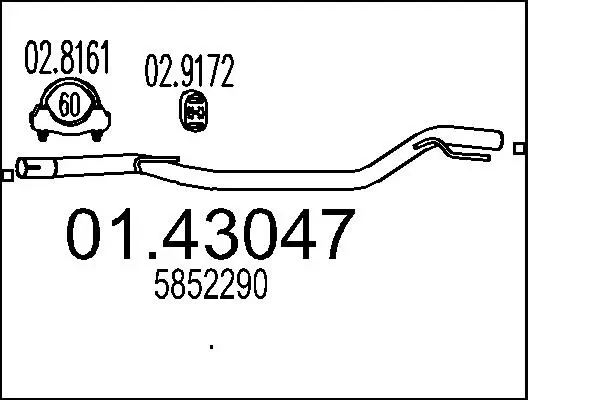 Abgasrohr vorne MTS 01.43047