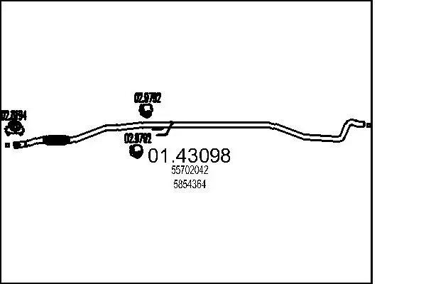 Abgasrohr vorne MTS 01.43098