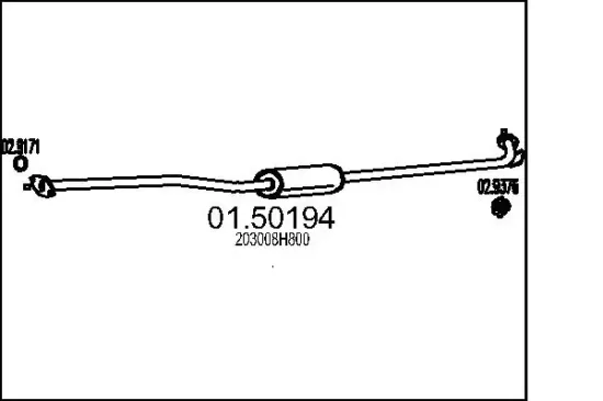Mittelschalldämpfer MTS 01.50194 Bild Mittelschalldämpfer MTS 01.50194