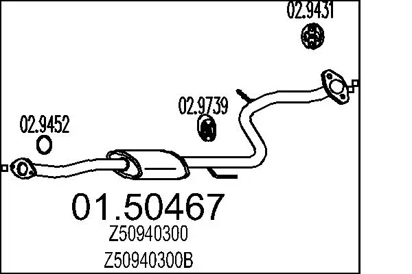 Mittelschalldämpfer MTS 01.50467