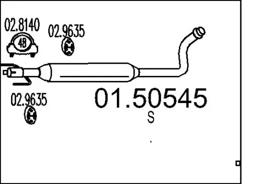 Mittelschalldämpfer MTS 01.50545 Bild Mittelschalldämpfer MTS 01.50545
