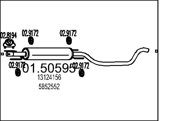 Mittelschalldämpfer MTS 01.50595