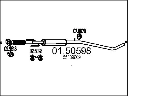 Mittelschalldämpfer MTS 01.50598