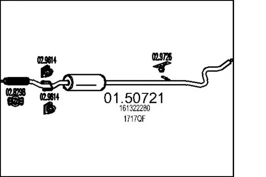 Mittelschalldämpfer MTS 01.50721 Bild Mittelschalldämpfer MTS 01.50721