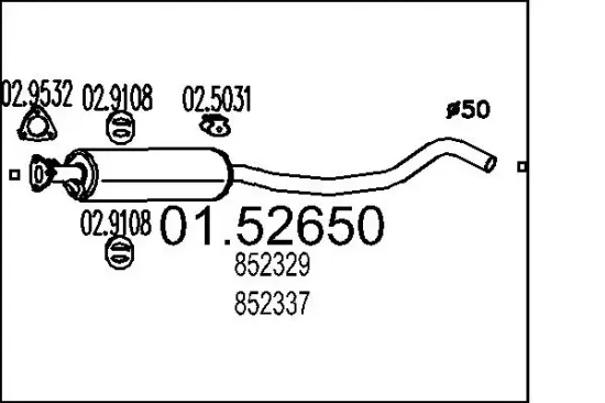 Mittelschalldämpfer MTS 01.52650 Bild Mittelschalldämpfer MTS 01.52650