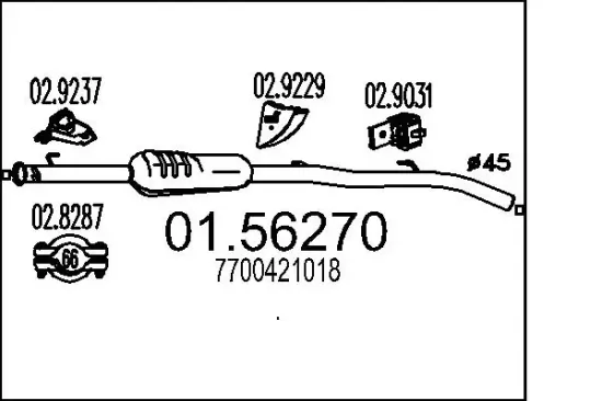 Mittelschalldämpfer MTS 01.56270 Bild Mittelschalldämpfer MTS 01.56270