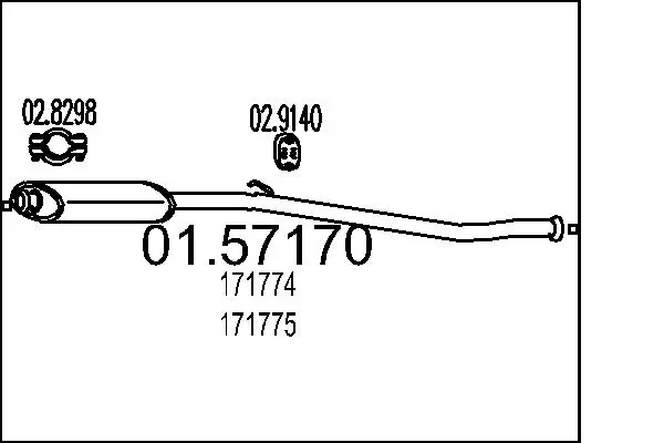 Mittelschalldämpfer MTS 01.57170