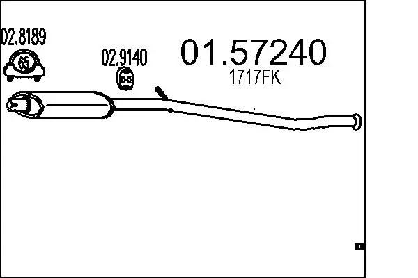 Mittelschalldämpfer MTS 01.57240